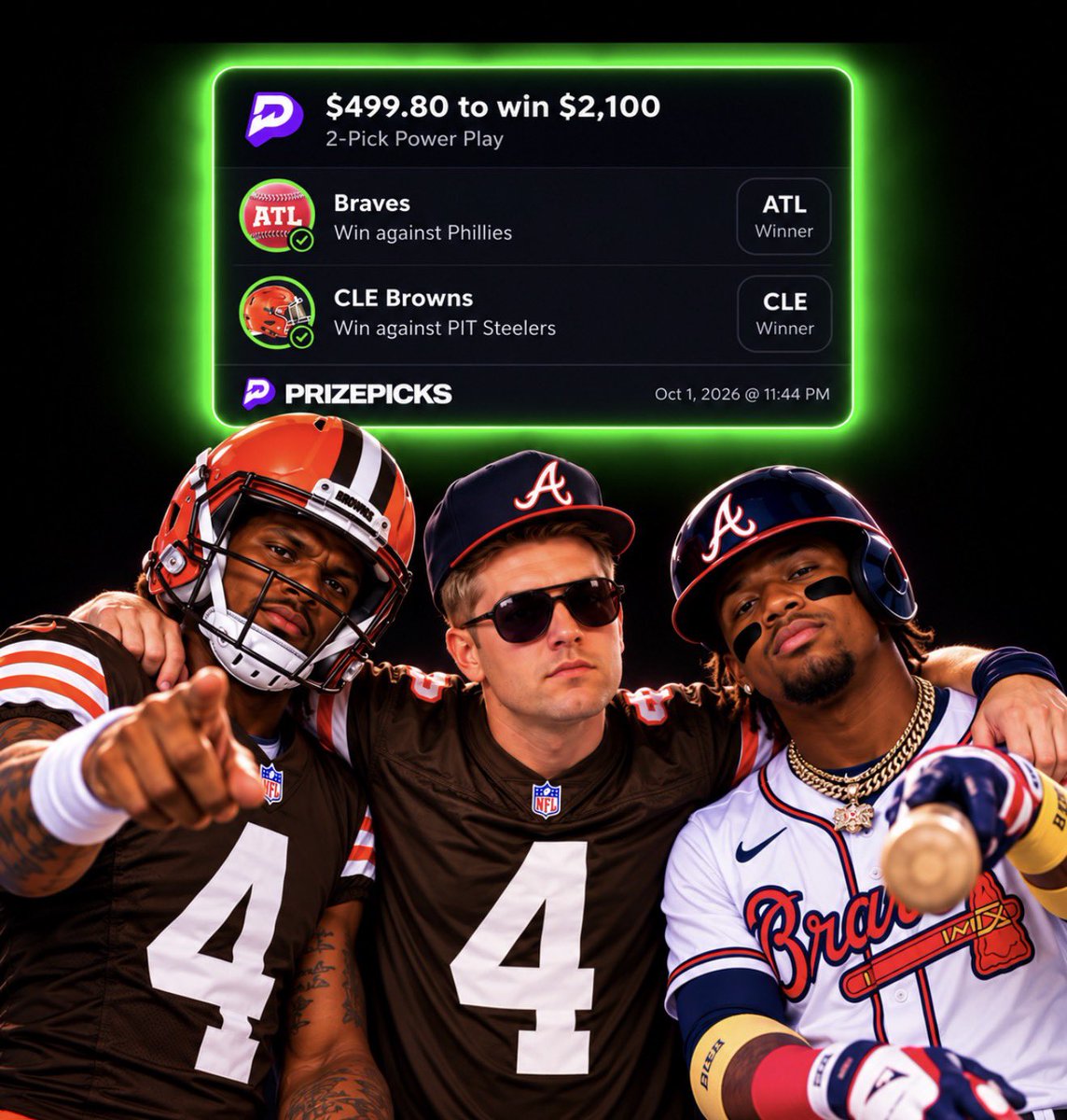 BookitWithTrent's tweet photo. HOWSYA BRAVES AND BROWNS

GREEN ** ✅✅✅✅✅✅

THANKS TO ALL WHO FADED. https://t.co/6MWYlmEaLl