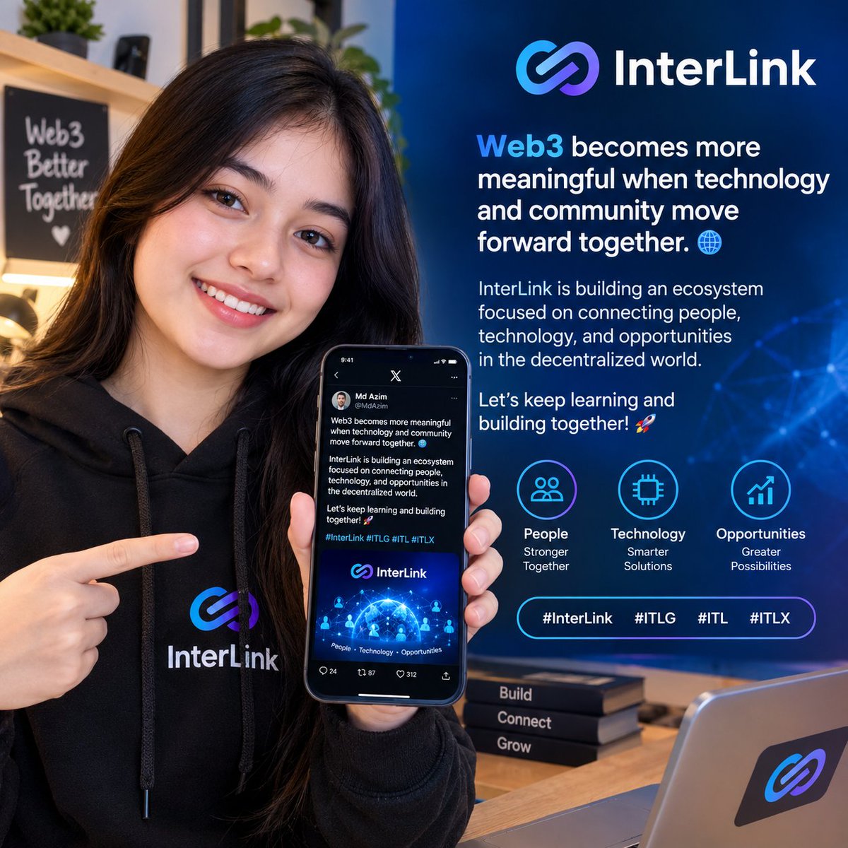 Maxwell20208410's tweet photo. Web3 becomes more meaningful when technology and community move forward together.

InterLink is building an ecosystem focused on connecting people, technology and opportunities in the decentralized world.

Let’s keep learning and building together! 🚀

#InterLink #ITLG #ITL #ITLX https://t.co/UUq7VoSLVi