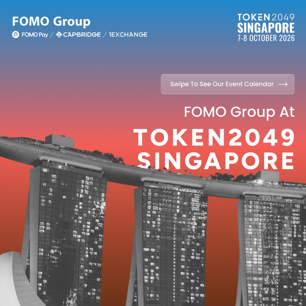 FOMOPayOfficial's tweet photo. 𝐒𝐢𝐧𝐠𝐚𝐩𝐨𝐫𝐞 𝐢𝐬 𝐠𝐞𝐭𝐭𝐢𝐧𝐠 𝐫𝐞𝐚𝐝𝐲 𝐟𝐨𝐫 𝐓𝐎𝐊𝐄𝐍𝟐𝟎𝟒𝟗 𝐧𝐞𝐱𝐭 𝐰𝐞𝐞𝐤, 𝐚𝐧𝐝 𝐬𝐨 𝐚𝐫𝐞 𝐰𝐞.

Next week at TOKEN2049 (@token2049) Singapore, come connect with the FOMO Group team (FOMO Pay (@FOMOPayOfficial), CapBridge (@CapBridgeSG) and 1exchange (@1Xexchange)). Whether we're on stage, hosting or out and about, let's connect!

🎤 𝐎𝐧 𝐒𝐭𝐚𝐠𝐞 𝐀𝐜𝐫𝐨𝐬𝐬 𝐒𝐢𝐧𝐠𝐚𝐩𝐨𝐫𝐞 𝐍𝐞𝐱𝐭 𝐖𝐞𝐞𝐤
Our team will be taking the stage across several events throughout the week. Check out our full event line-up below for specific session details.

🌴 𝐍𝐢𝐠𝐡𝐭 𝐛𝐲 𝐭𝐡𝐞 𝐏𝐨𝐨𝐥: 𝐎𝐮𝐫 𝐎𝐰𝐧 𝐒𝐢𝐝𝐞 𝐄𝐯𝐞𝐧𝐭
📅 7 Oct | 6:30–9:30 PM
We’re also hosting our own evening by the pool with Cregis (@0xCregis), Sumsub (@sumsub) and Medici Expert (@Medici_Expert), with ME (@MetaEraHK) as our media partner. Come by, connect with us, and exchange ideas with builders, institutions and fellow industry players.

If you’re at #TOKEN2049 next week, come say hi.

#TOKEN2049Singapore #FOMOGroup #FOMOPay #CapBridge #1exchange #Stablecoin #StablecoinPayments #CrossBorderPayments #DigitalAssets #Web3 #FinTech #RWA #Tokenisation