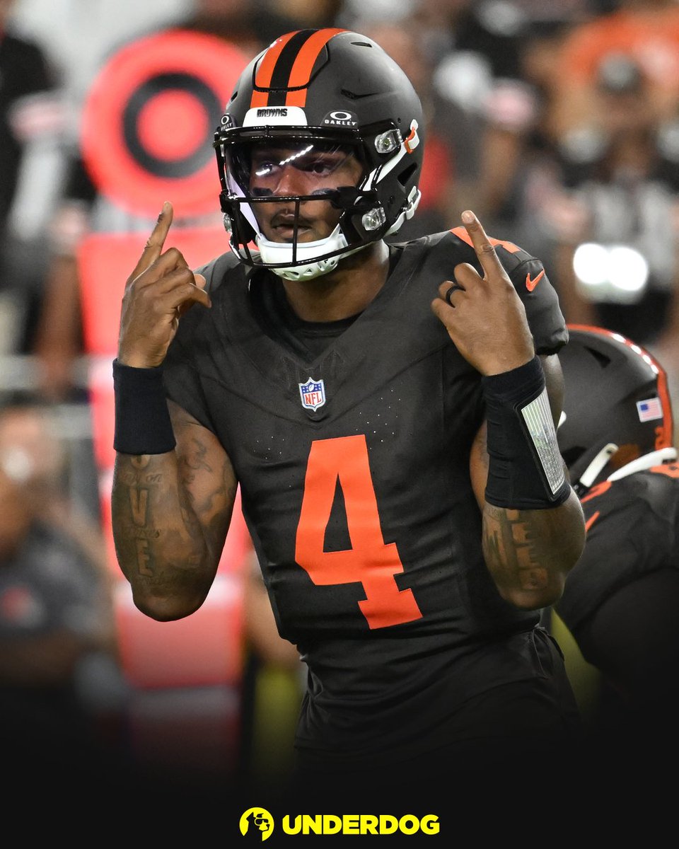 UnderdogNFL's tweet photo. Deshaun Watson over his last 3 games:

64-of-93
650 passing yards
5 TD, 1 INT
3-0 record

The Browns now sit atop the AFC North. https://t.co/dDqFhqMGi3
