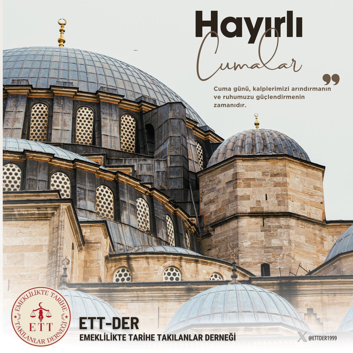 ETTDER1999's tweet photo. 🌙 Hayırlı Cumalar

Rabbimizden; gönüllerimize huzur, hanelerimize bereket, işlerimize kolaylık ve dualarımıza kabul diliyoruz.

Emeğin değer gördüğü, alın terinin karşılığını bulduğu, hakkın ve adaletin egemen olduğu güzel yarınlara hep birlikte ulaşmayı temenni ediyoruz.

Kademeli Emeklilik bekleyen tüm emekçilerimizin ve ailelerinin Cuması mübarek olsun. 🤲

Kademeli Emeklilik Federasyonu

@KademeFed
@EmekDerResmi
@ETTDER1999

#KademeHakkımız