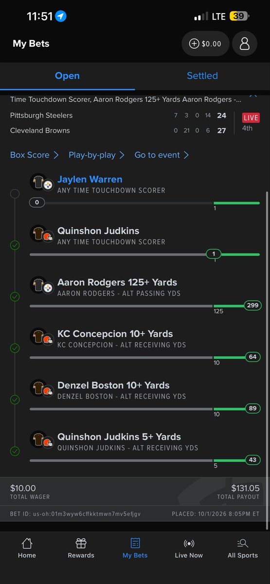 ZazaaOG's tweet photo. Lmfao what a joke, still never won a sports bet in my life, thought for sure tonight was the night #Browns https://t.co/K5yNxqpTaj