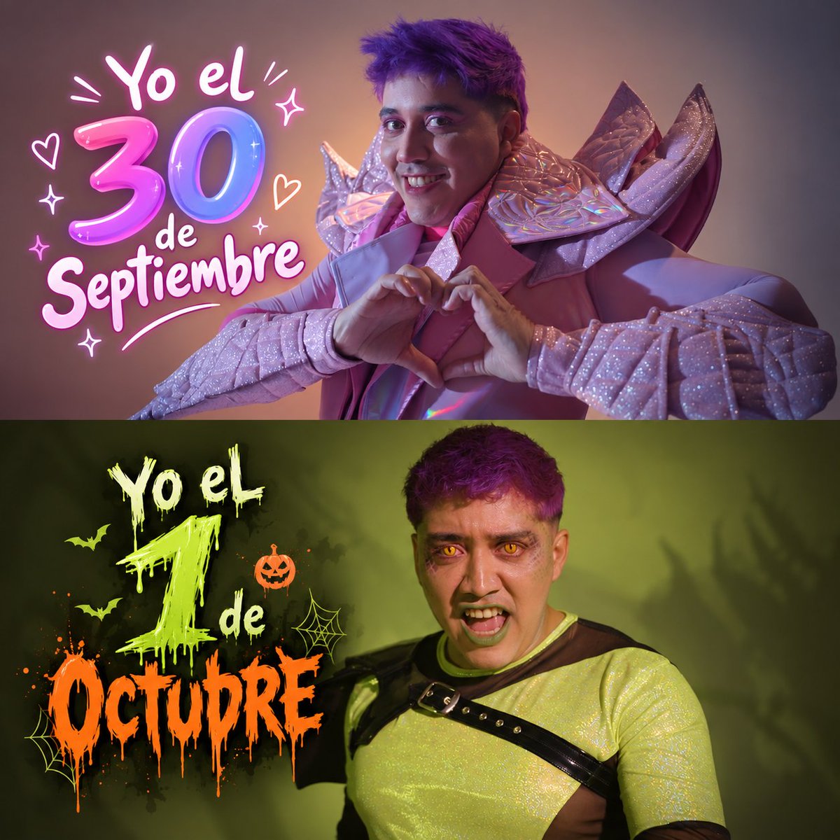 didierjosephcr's tweet photo. De los corazones 💗💜💙 al modo Halloween en menos de 24 horas. 🎃😂
Septiembre terminó… oficialmente comenzó la nueva temporada. 👻

#HalloweenSeason #parati #SpookySeason #didierjoseph #AlienVibes https://t.co/Zh31xe5Gfb