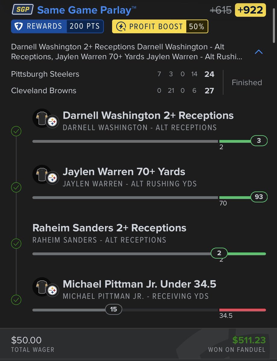 a1fantasy23's tweet photo. Now that was a good game 🤝 

Another amazing primetime game, another elite cash. Gotta love football. 

https://t.co/bH223Z0Z9W https://t.co/NfYgyu9J5G