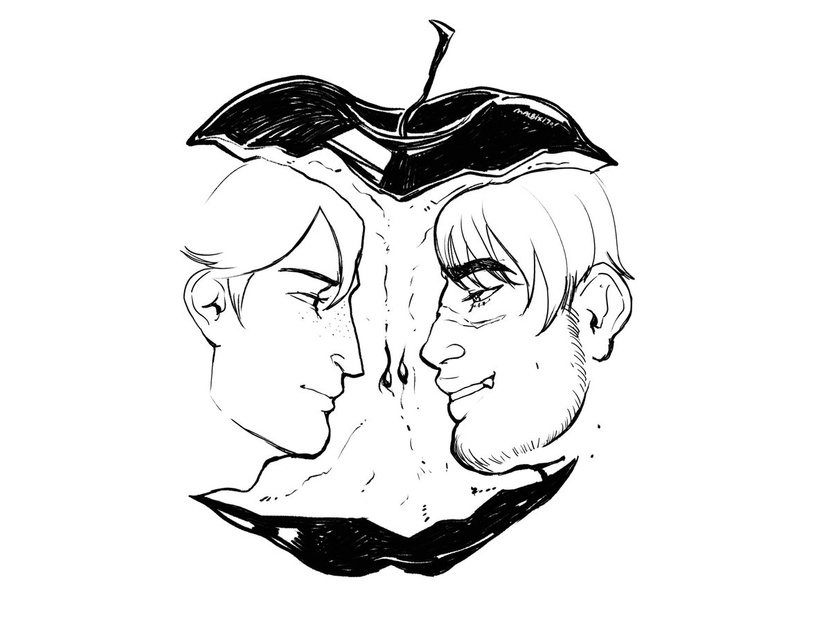 MALBIXITO's tweet photo. inktober 1: apple 🍎 
Ahi me andaré volando distintos prompts porque soy indeciso y quiero hacer de todo 
#mexchi #latinhetalia #inktober2026 https://t.co/1DMubwYf9v