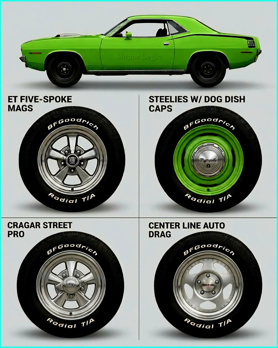 Mary588x's tweet photo. What wheels would you install on your '70 Plymouth Cuda? https://t.co/0IoyH4krG5