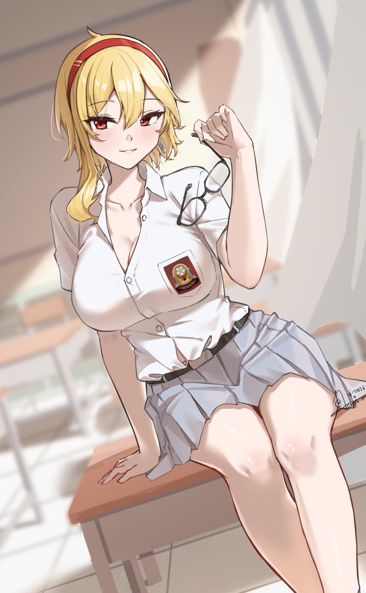 asagi_man's tweet photo. Day2. School Uniform
#holoctober 
#inkaela https://t.co/9tv3J2E4cA