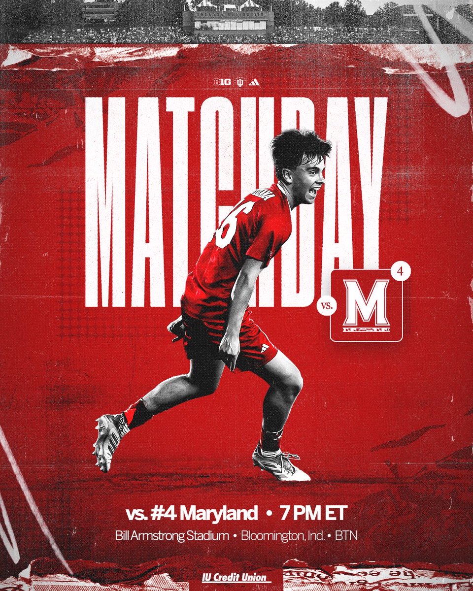 IndianaMSOC's tweet photo. The stage is set. 

🆚 Maryland
⏰ 7 p.m. ET
📺 BTN
📍 Bill Armstrong Stadium https://t.co/WrD4Wlv9Ps