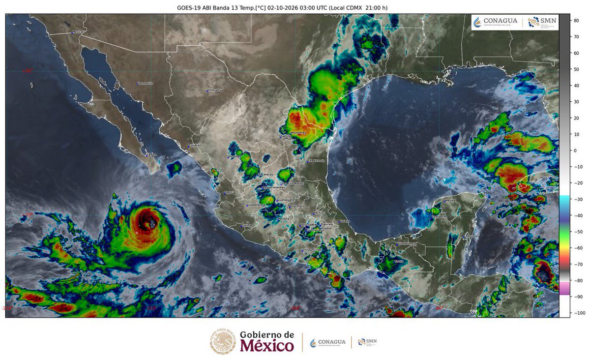 marianoosorio1's tweet photo. Continúa el pronóstico de lluvias de muy fuertes a intensas 

En regiones de Nayarit, Jalisco, Baja California Sur y Sinaloa

Debido a Rachel, huracán categoría 3
en la escala Saffir-Simpson, se localizó a 380 km al sur de Cabo San Lucas, Baja California Sur, y a 450 km al oeste-suroeste de Cabo Corrientes, Jalisco

Las precipitaciones generadas por el sistema podrían originar deslaves, incremento en niveles de ríos y arroyos, así como desbordamientos e inundaciones en zonas bajas de
los estados mencionados, por lo que se exhorta a la población a permanecer atenta a los avisos del Servicio Meteorológico Nacional