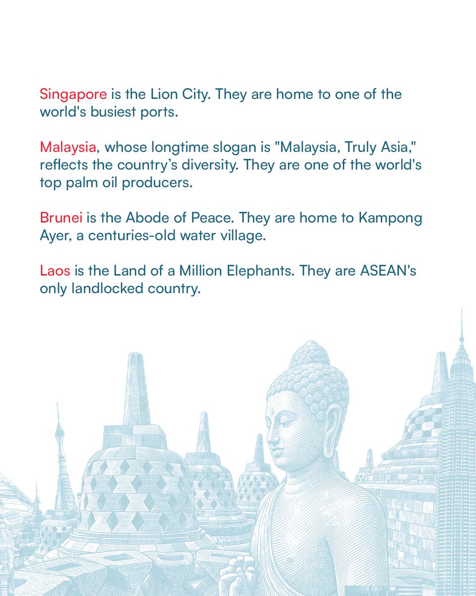 TourismPHL's tweet photo. Sibling Anthem Check! 🇹🇭🇮🇩🇲🇾🇸🇬🇧🇳🇲🇲🇱🇦🇹🇱🇻🇳🇰🇭🇵🇭

Get to know our SEAblings across Southeast Asia as we prepare to host the ASEAN Summit this November in the Philippines. From vibrant cultures to rich history, discover what makes each of our neighboring countries unique.

📍 Philippine International Convention Center
📅 November 2026

#ASEANPhilippines2026
#NavigatingOurFutureTogether