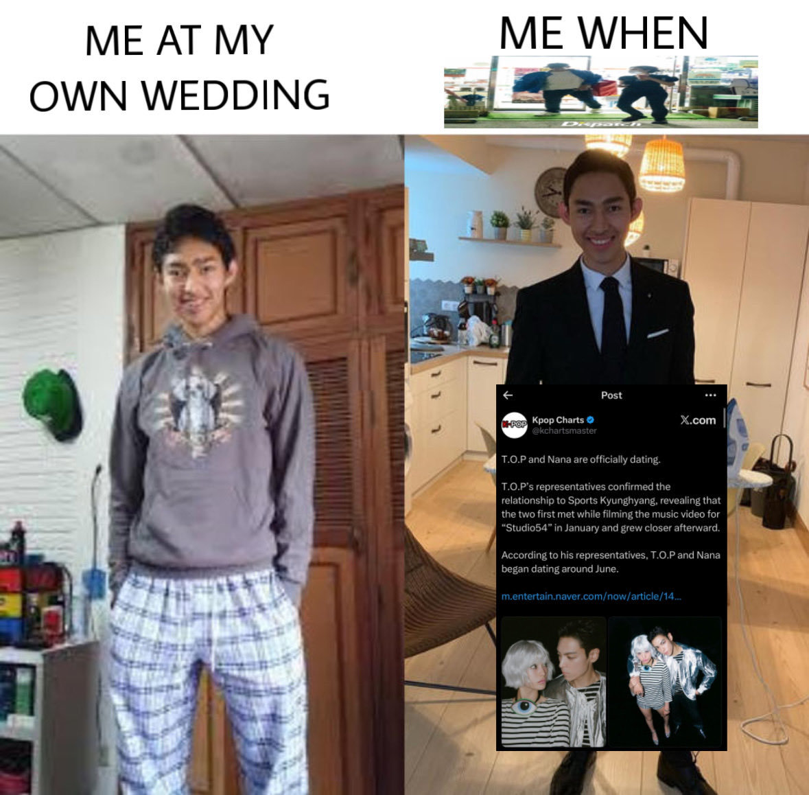 itsdailyuh's tweet photo. so… this t.o.p and nana thing is actually real https://t.co/4JnqSrSfvy