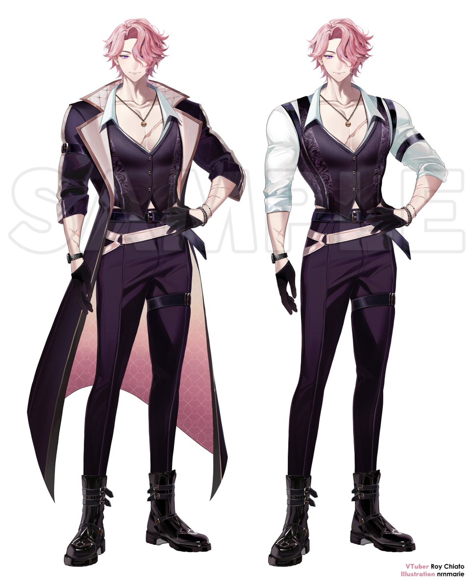 nrnmarie's tweet photo. [Work]

Hello! I had the honor of designing and illustrating a new model for @/RoyChiato! 🩷

Roy is my first ever VTuber son!!! 😭🫶
Thank you so much for the opportunity! I had SO much fun with this project!!!

#RoyChiArt https://t.co/mFJZ0LlUeI