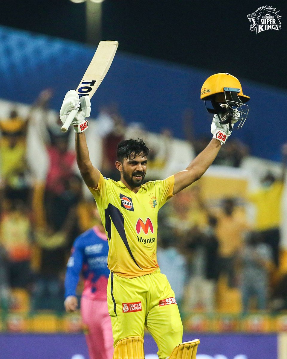 ChennaiIPL's tweet photo. When the RUTUstorm took over Abu Dhabi! 🌪️

#OnThisDay Rutu scored his first century against RR! 

#WhistlePodu https://t.co/wVOPxBPIeZ