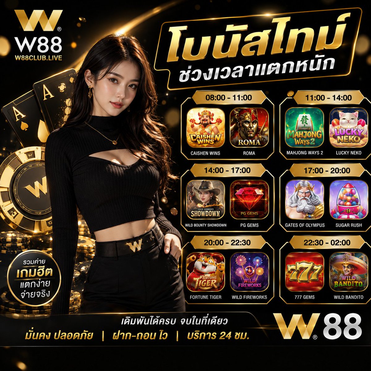 YouWinGo888's tweet photo. 🎰🔥 ช่วงเวลาแตกหนักมาแล้ว
 รวมเกมฮิตจัดเต็ม 💰✨
⏰ 08:00–11:00 | 11:00–14:00 | 14:00–17:00
 🌙 17:00–20:00 | 20:00–22:30 | 22:30–02:00
🎯 เลือกช่วงที่!
 
 👉 ทางเข้าเล่น รับ 260: https://t.co/AcShgrMIdL🎁✨

#W88 #โบนัสโลกใหม่ #ช่วงเวลาแตกหนัก #สล็อต #เครดิตฟรี #เกาะกระแส https://t.co/yVkWoHUOkO
