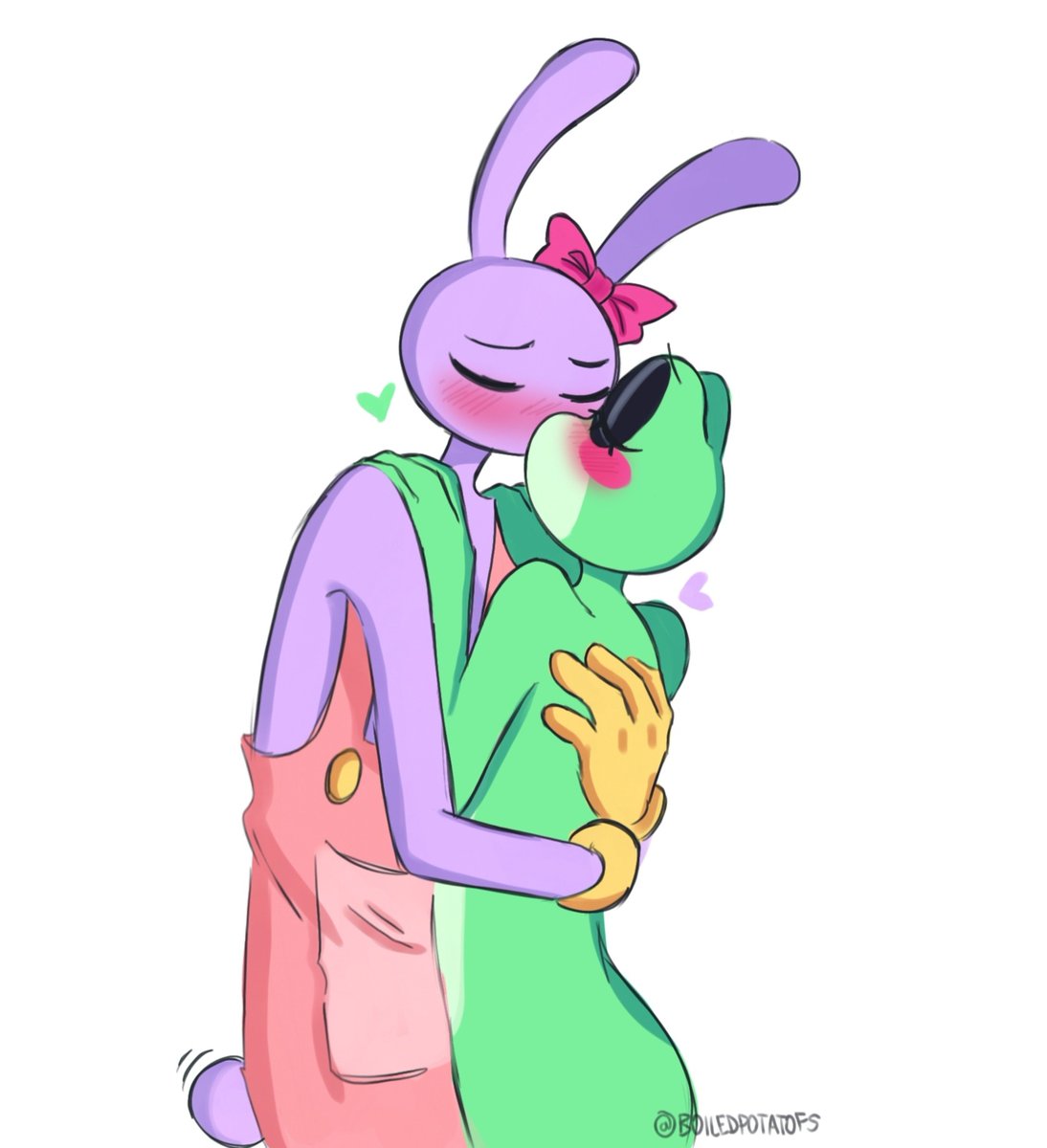 boiledpotatofs's tweet photo. day 1: first kiss #ribrabtober #ribbitrabbittober #ribbitrabbit (i didn't like this but imma still post it heh) https://t.co/jWx0hetalc