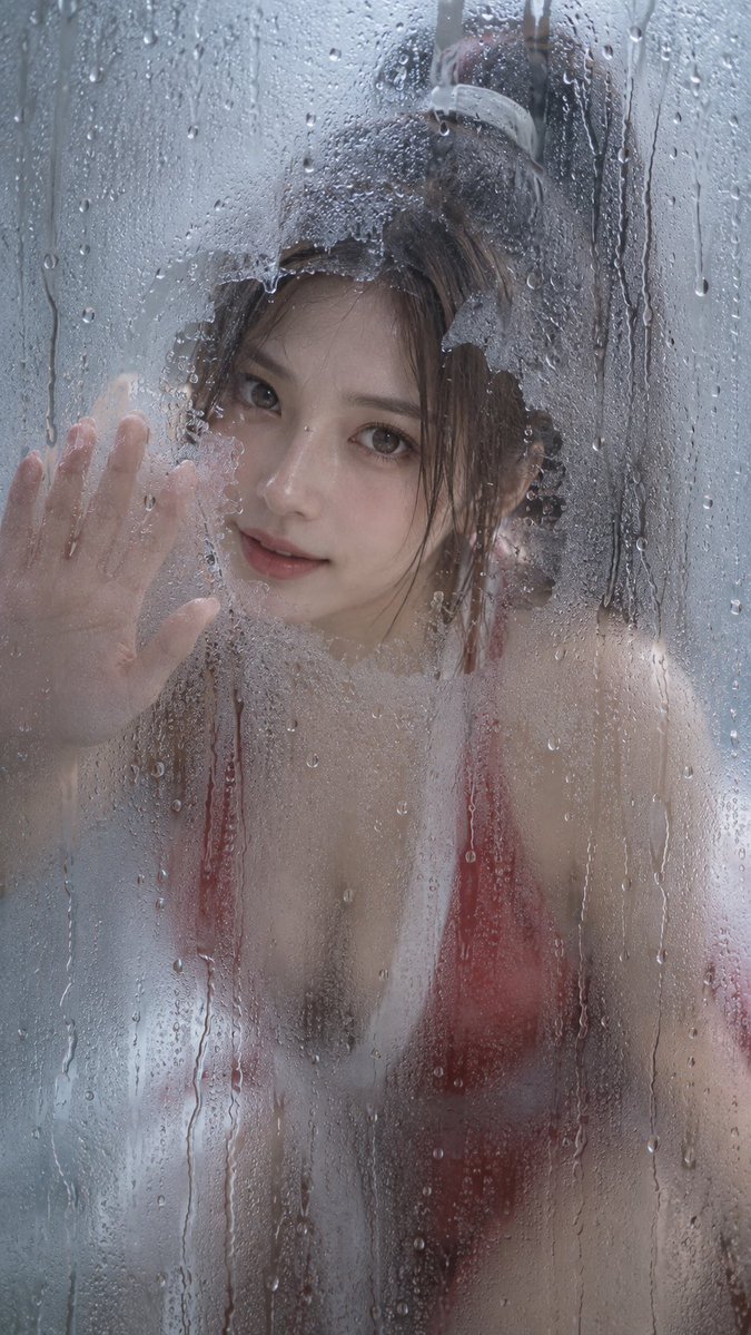 VoxcatAI's tweet photo. 模型gpt-image
提示词👇

【角色】的成年真人版本，保留角色最具辨识度的发型、发色、眼睛、面部气质与标志性身份特征，整体转译为自然真实的人像摄影。

人物位于一整块布满冷凝水汽的玻璃后方，从玻璃外侧拍摄。玻璃占据整个前景，覆盖大量真实细密的水珠、凝结水滴、纵向滑落水痕与不均匀雾气，具有明显湿润透明质感。

人物身体与轮廓大部分被起雾玻璃模糊、柔化和轻微折射，仅面部前方有一小块被手掌擦开的不规则透明区域，使双眼、鼻梁、嘴唇与微表情清晰露出；透明区域边缘保留手掌擦拭留下的自然雾痕与水汽边界。

人物贴近玻璃，直视镜头，表情自然、柔和、略带好奇与亲近感，可随机出现轻笑、害羞、委屈、发呆、轻微脸红或调皮的微表情。脸部保持真实皮肤纹理与真人五官，不进行卡通化。

冷灰蓝、银白、雾白色调，阴天窗边般柔和自然光，低饱和、安静、湿润、朦胧。玻璃前景水珠清晰锐利，人物后景柔化，仅擦开的脸部区域相对清楚，形成明显的“清晰玻璃水珠 × 模糊真人 × 局部清晰面孔”三层空间关系。

极简构图，大面积雾玻璃占据画面，人物位于中央或略偏下，不设置复杂环境与道具。超写实摄影，浅景深，真实玻璃折射与水珠高光，安静、治愈、私密、梦幻的手机壁纸视觉，9:16。