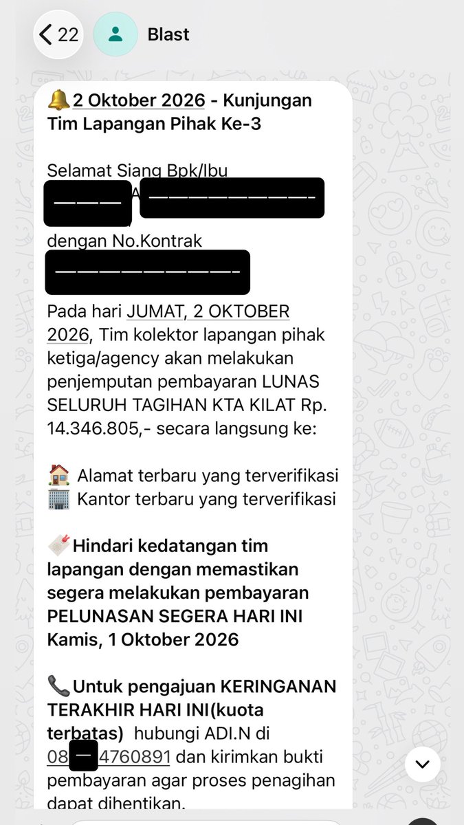 michael_abrani's tweet photo. @heachansh @volrastur aku abis dapat chat dari blast, kayanya setiap tanggal 1 deh soalnya bulan lalu juga chat https://t.co/IEYfBNP3ne