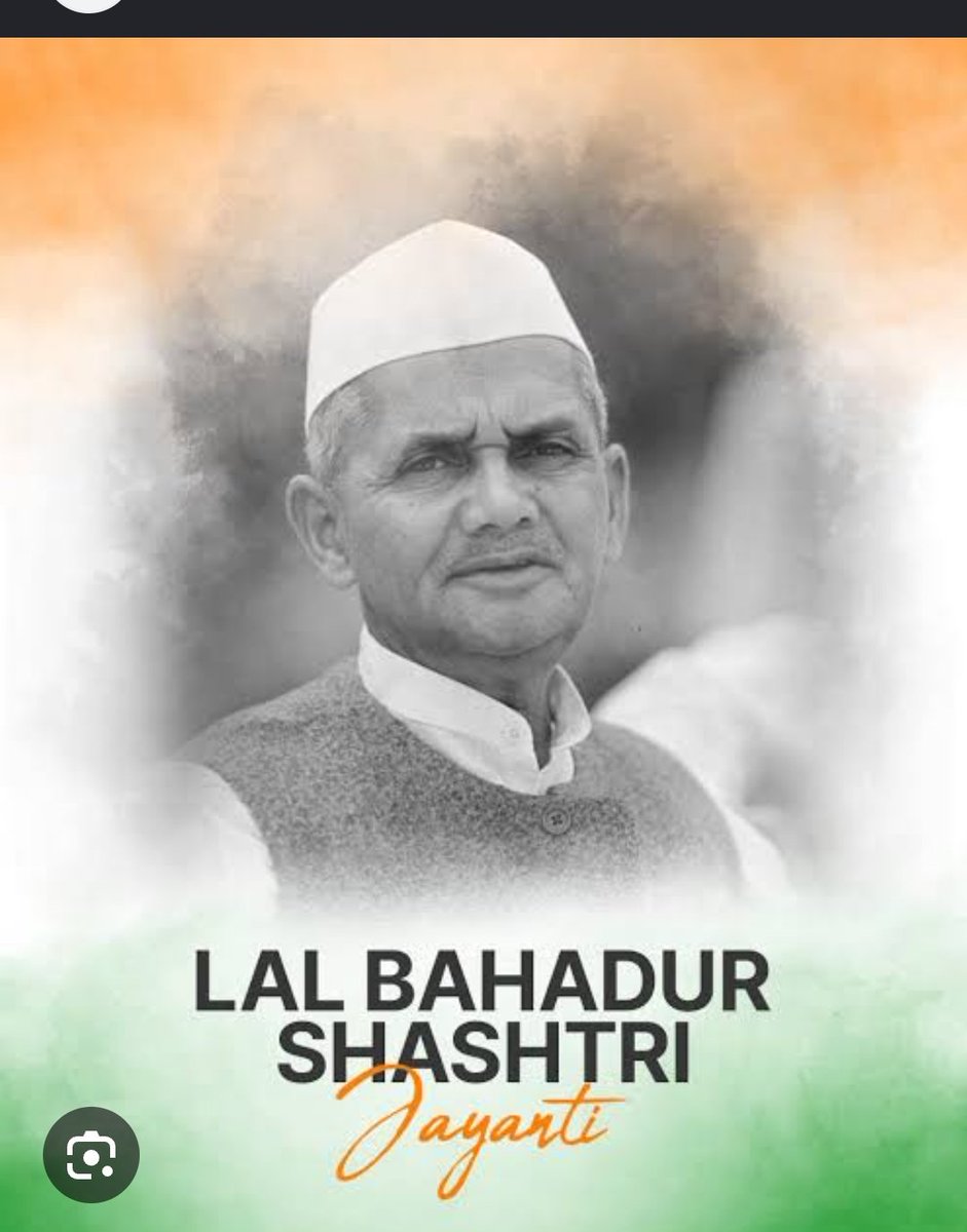 ZayedRza's tweet photo. On Lal Bahadur Shastri Jayanti, I remember him with deep respect and gratitude. His simplicity, humility, courage, and unwavering devotion to India continue to inspire me.

A true symbol of integrity and selfless service to the nation.

Jai Jawan, Jai Kisan. 🇮🇳🙏 https://t.co/lEW8NCYHwy