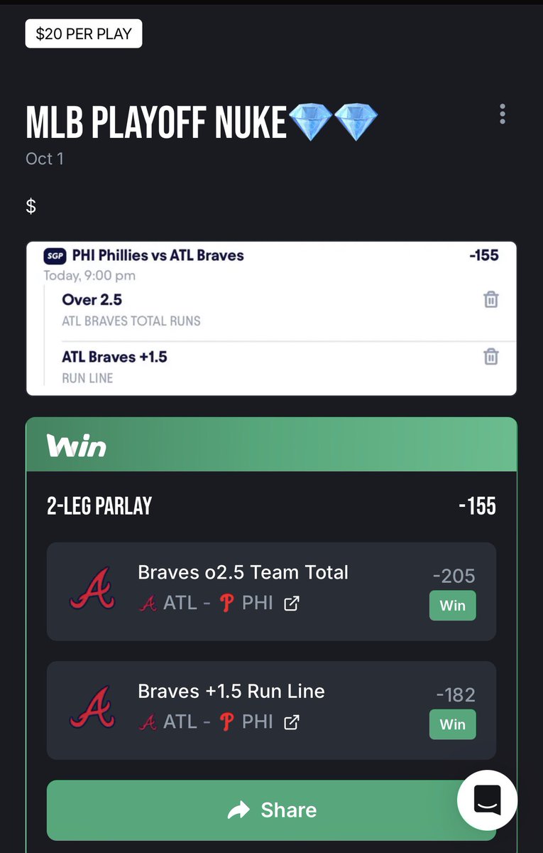 SSpicksVIP's tweet photo. MLBBBBB EASY CASH. PLAYOFF MLB SWEEP THIS SERIES. LETS GOOO. Dm me rn for 50% off select plans. If you don’t profit you get the same plan again for free. #braves #phillies #mlb #mlbplayoffs #worldseries https://t.co/tcCuho7uY5