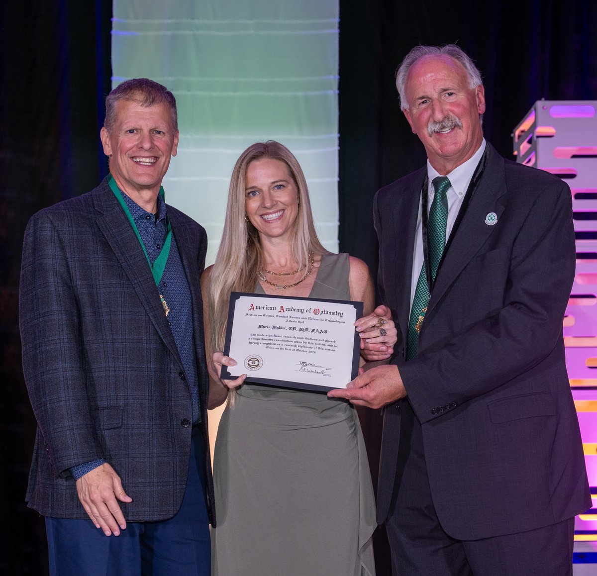 aaopt's tweet photo. What a night celebrating excellence at Academy 2026 Anaheim!

Academy Honors brought our community together to recognize the newest Fellows of the American Academy of Optometry who successfully completed their oral examinations during the meeting, along with our new Diplomates and past Academy leaders.

The evening also marked an important Academy tradition—the official passing of the gavel to our new Academy President, Dr Carl Spear. 

Congratulations to all who were honored and recognized. We’re proud to celebrate your achievements and the continued excellence of our Academy community!

#Academy26 #Fellows #Optometry #VisionScience