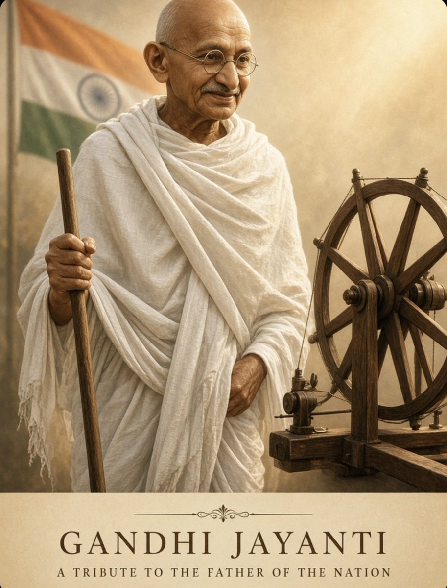 StellarMaahi's tweet photo. आज राष्ट्रपिता महात्मा गांधी की 157वीं जयंती पर उन्हें कोटि-कोटि नमन।
उनके दिए गए संदेश – सत्य और अहिंसा – आज भी उतने ही प्रासंगिक हैं।
आइए, उनके आदर्शों पर चलकर एक बेहतर भारत बनाने का संकल्प लें।
#GandhiJayanti #राष्ट्रपिता https://t.co/wajxlPh3KG