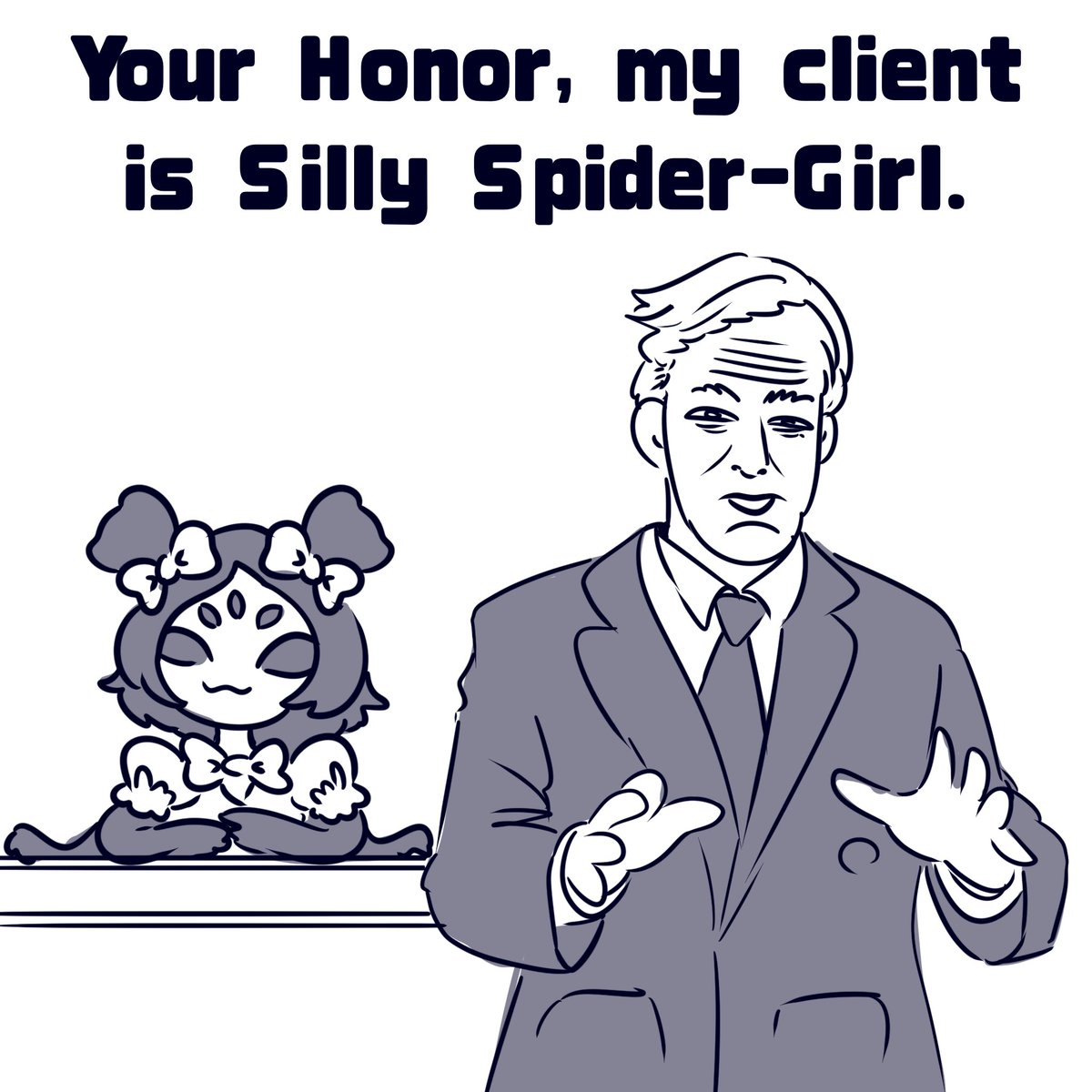A0infinity1's tweet photo. Given that people have started blaming Muffet for everything again following the release of "What If Muffet Evacuated," she needs a lawyer like Saul Goodman to prove her innocence. https://t.co/2dkT8T08n8