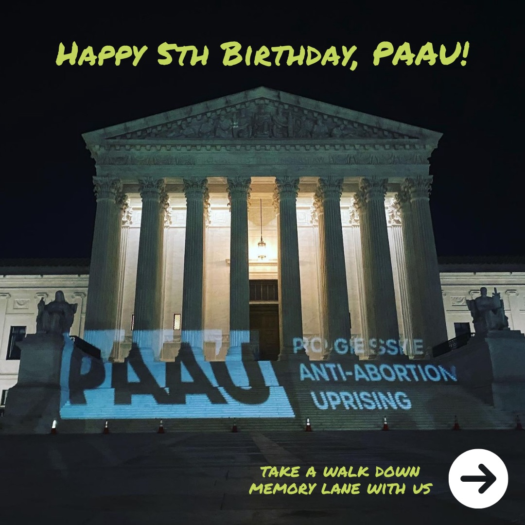PAAUNOW's tweet photo. Five years ago today, #progressive pro-life activists gathered on the steps outside the US Supreme Court to launch a new organization, with a new mission: to achieve social-political justice for the #preborn by organizing progressive activists for direct action. #anniversary https://t.co/lsEwfjrRdY