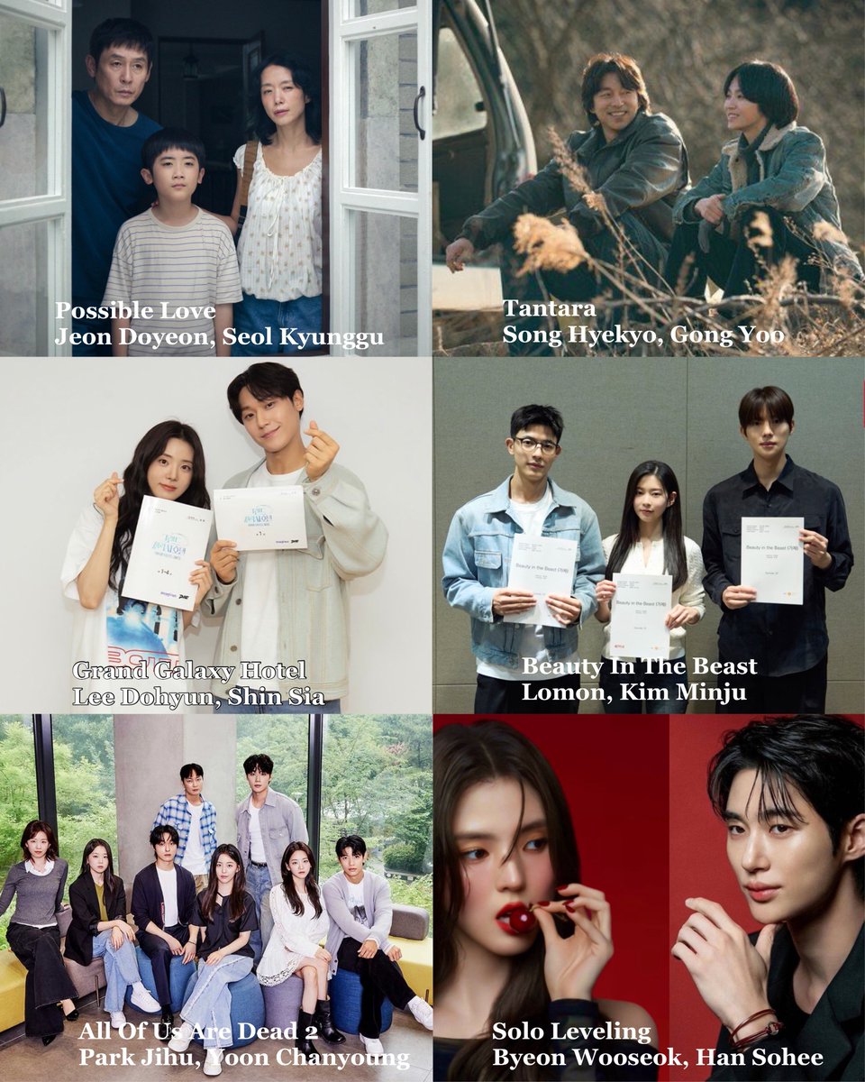 kdrama_menfess's tweet photo. •kdm• Netflix bakal kasih preview upcoming dramanya yang ada difoto ini tanggal 24 Oktober 2026 dan aktor aktor utama dramanya dikabarkan bakal hadir langsung di acaranya! Kalian nungguin yang mana? https://t.co/tKTTXYbOwE