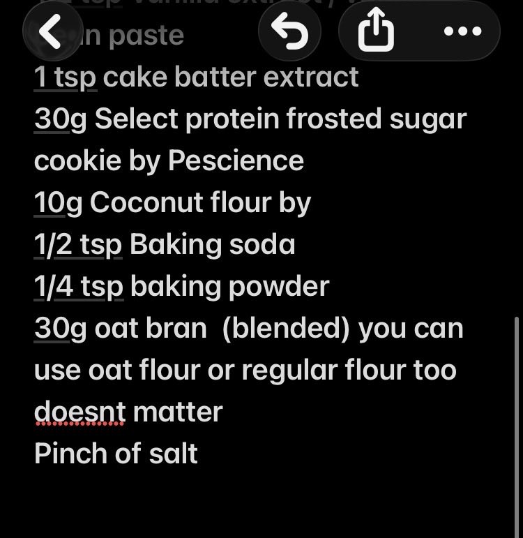 lukewarmm1lk's tweet photo. RECIPE!! Also found out it’s lower cal than I originally calculated cause I put it as if it made 8 not nine cookies https://t.co/I761w14Lew