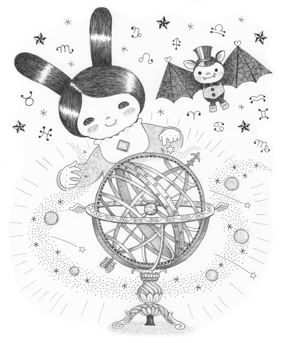 milsakai's tweet photo. 「湖畔の村のメチャくん1」より♪

星読みうさぎのルーンちゃん🐰とコウモリのウェインさん🦇

中性紙にCOPIC MULTILINER

#絵　#art https://t.co/uVcbEJUVpB