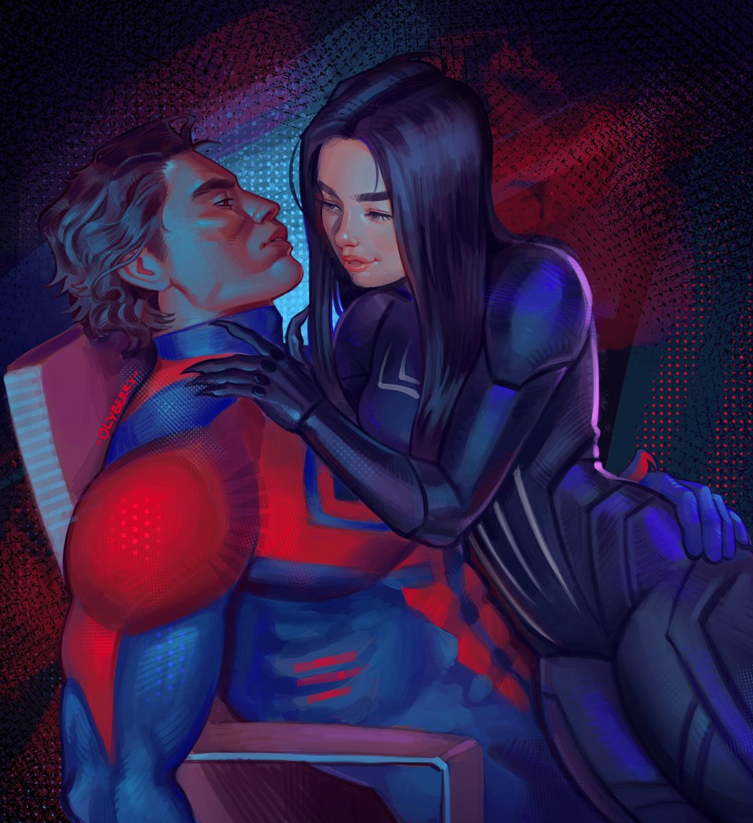 reclusesp1der's tweet photo. recluse and miguel by @olyberryyyy 😍 AHHH look at these two!!! absolutely stunning https://t.co/fh6W91HIlf