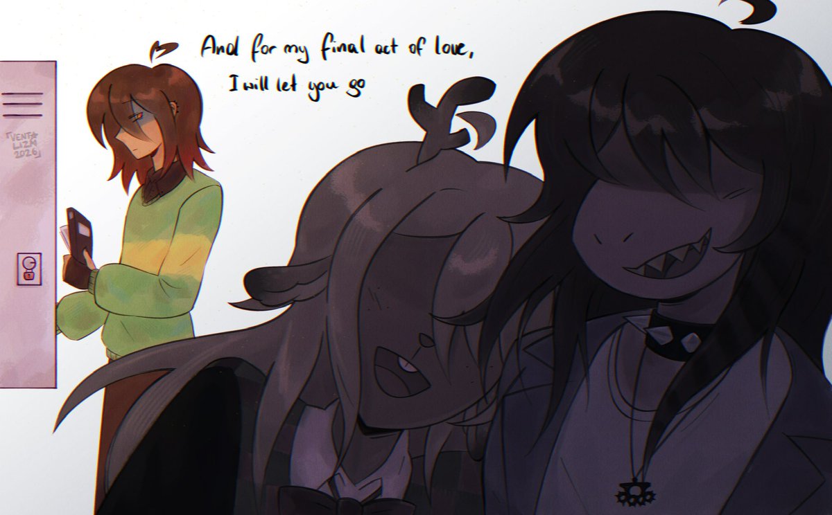 VENTALIZM's tweet photo. the sunset is beautiful, isn't it #deltarune #krusie https://t.co/H5zwQbkaVF
