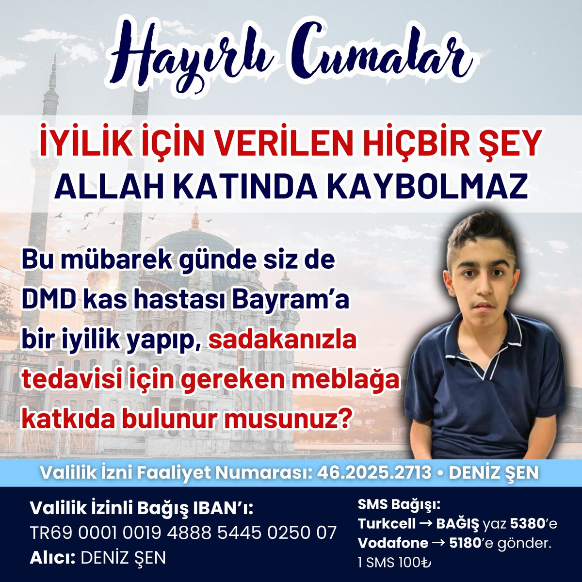 bayramsalman46's tweet photo. 🤲🏻 Hayırlı Cumalar…

Bugün bir iyiliğe vesile olmak, iki kardeşin yarınlarına umut olmak ister misiniz?

Bayram ve Salman için edeceğiniz her dua, yapacağınız her destek bizim için çok kıymetli. ❤️

Bir Cuma sadakanız onların umudu olsun. 🙏🏻

#DMD #BayramVeSalman #HayırlıCumalar https://t.co/debAy2BNr6
