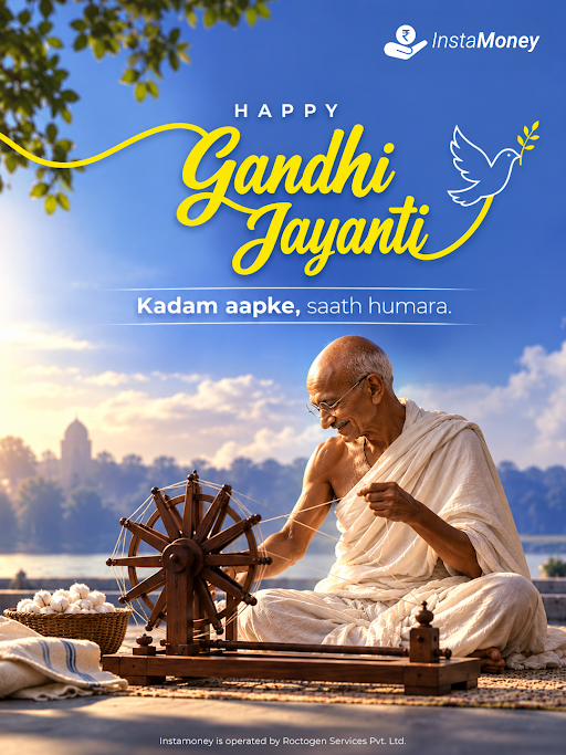 InstaMoneyApp's tweet photo. A legacy of truth, peace and simplicity that continues to inspire generations. 🕊️
Happy Gandhi Jayanti! 🤍
#instamoney #gandhijayanti #personalloan #loanapp #personalfinance https://t.co/J7IK9S937z