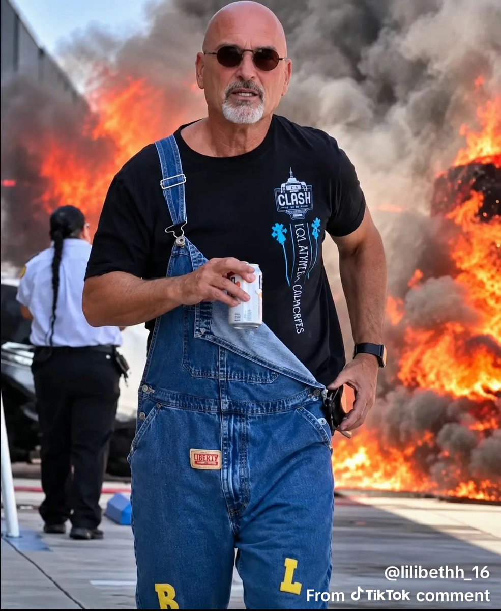 TroyCaylak's tweet photo. Howie Mandel’s daughter was filming him next to a burning car and said “Dad, it could explode.” He turns around, it fucking explodes, and somehow they accidentally made the hardest movie poster of 2026. 😭 https://t.co/tftXvQxYFn