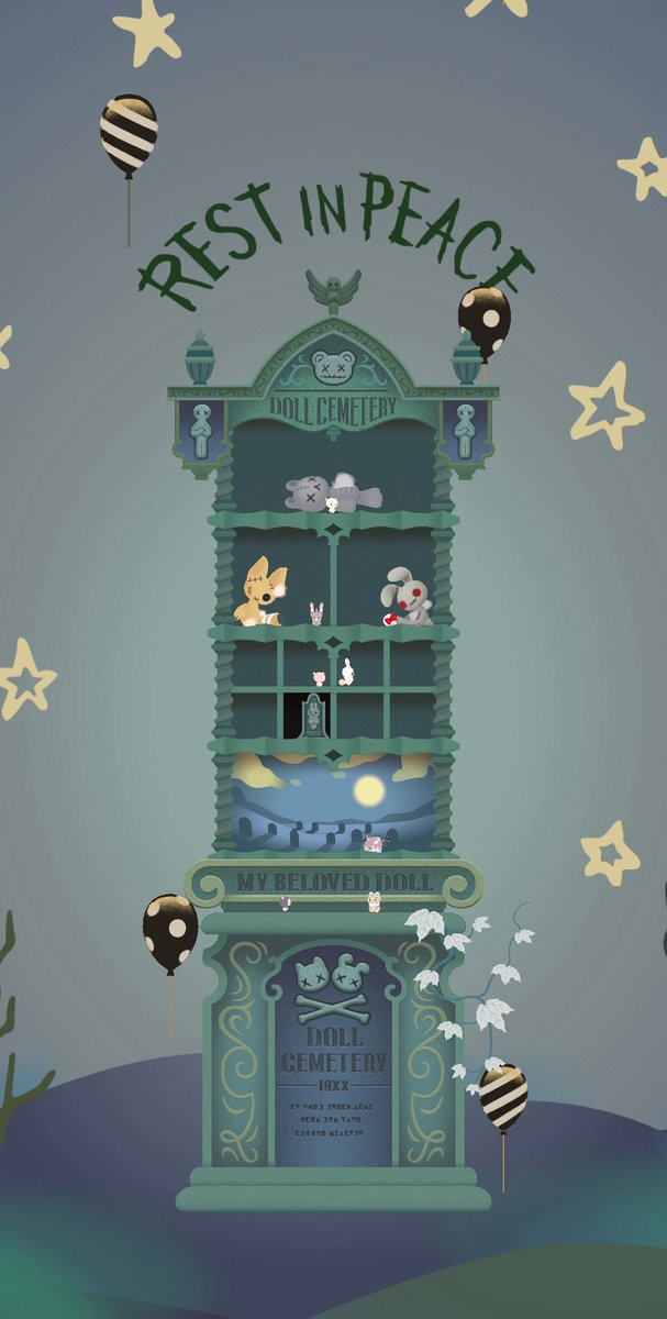 tale_lily's tweet photo. ドールセメタリー内装はまだ全然だけど外観は緑にしました💚なんか苔むした墓石っぽくて良いかなぁと…でも赤もキュートで良かったんだよなぁ
服は日傘がとても素敵！帽子のぬいぐるみも可愛過ぎだし全色集められるかなぁ
白髪ボブにするとなんか大正ロマンぽい？お目々のせいかな

#リヴリヴ https://t.co/iz7HUIoG2s