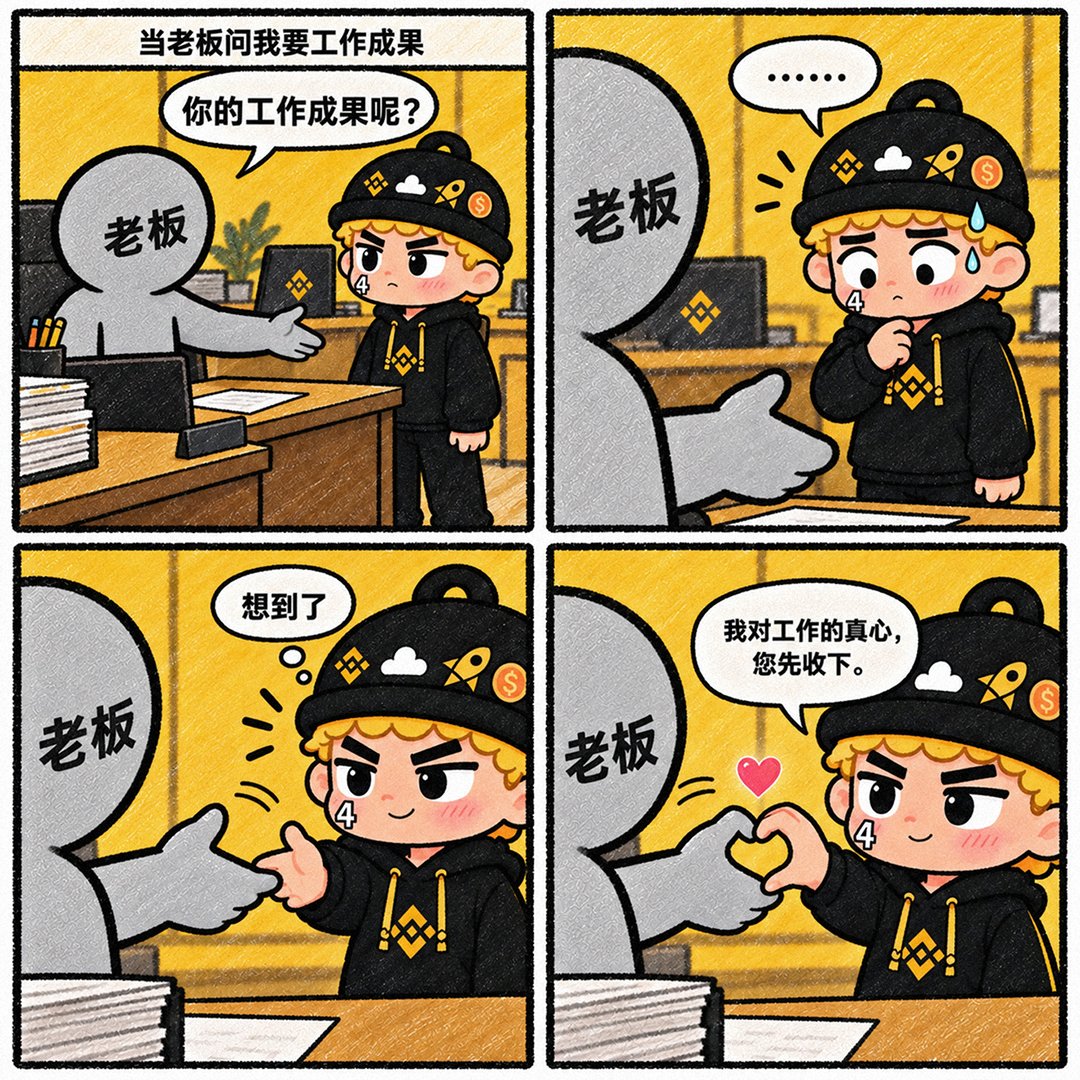binancezh's tweet photo. Day 627，当老板问帕鲁这周干了什么

危急时刻，他掏出了职场终极武器……点赞看后续 😎 https://t.co/AxpM9iDPK7