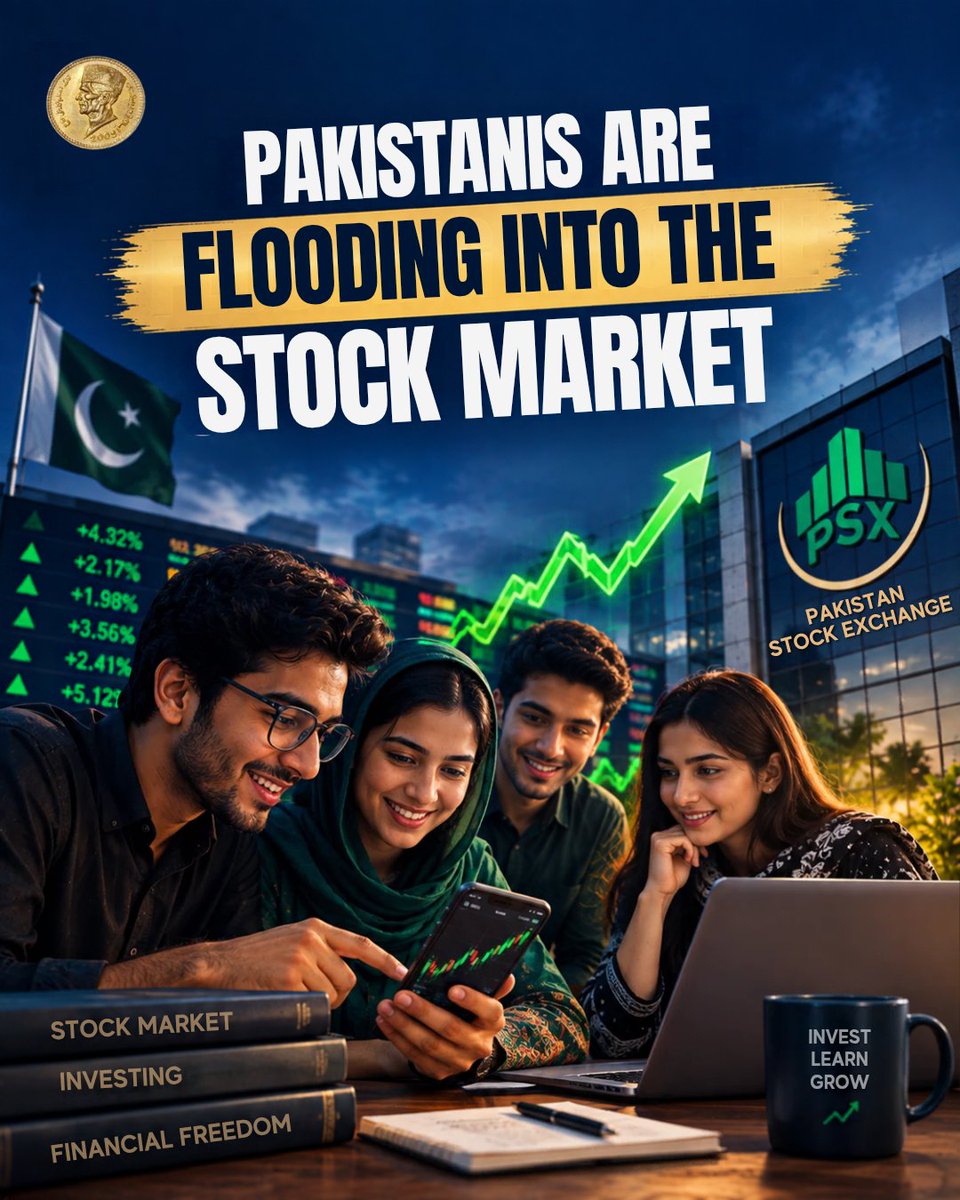 Paknomicss's tweet photo. 💰 Pakistan’s stock market is attracting new investors.
PSX added a record 25,281 investors in September, taking the total to 656,218.
Gen Z is driving much of the new participation.
Are you investing yet? 👀
#Pakistan #PSX https://t.co/h5tJZlBQKu