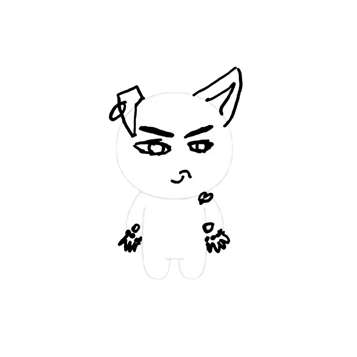 4j20th's tweet photo. jay with a smirk everytime he draw himself https://t.co/z5aWFutofO