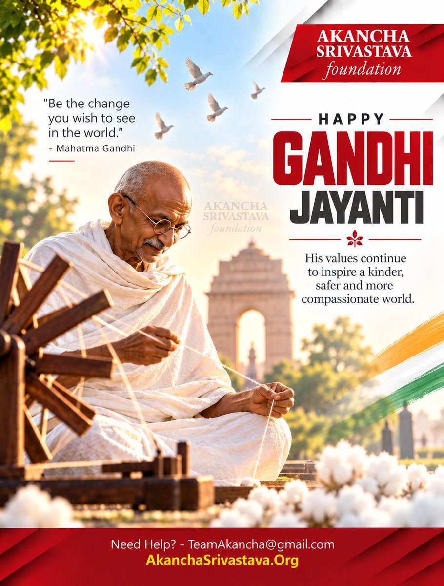 AkanchaS's tweet photo. गांधी जयंती की हार्दिक शुभकामनाएं 🙏 ❤️
#GandhiJayanti https://t.co/Sz6fOLKomx
