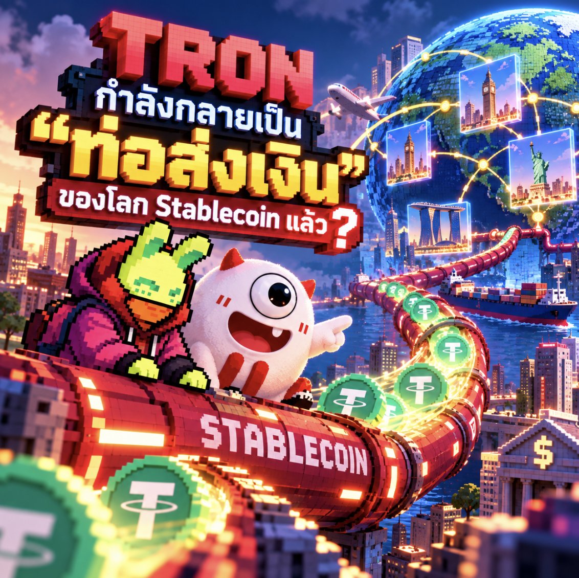 seekerthai's tweet photo. TRON กำลังกลายเป็น “ท่อส่งเงิน” ของโลก Stablecoin แล้ว?

ใครยังมอง TRON ว่าเป็นแค่เครือข่ายสำหรับโอน USDT อาจต้องมองใหม่แล้ว…

ตอนนี้ TRON กำลังเข้าใกล้ 100 ล้าน Transactions ต่อสัปดาห์ และมี Stablecoin Transfer Volume สูงถึงประมาณ $150–190B ต่อสัปดาห์ 🔥

ที่น่าสนใจคือ ค่าโอนเฉลี่ยอยู่ที่ประมาณ $0.07 ต่อธุรกรรม เท่านั้น!! 

ลองนึกภาพว่า ถ้าต้องโอนเงินข้ามประเทศหลายครั้งต่อวัน
ค่าธรรมเนียมหลักไม่กี่เซนต์ ย่อมมีผลมากเมื่อธุรกรรมถูกขยายไปเป็น หลักล้านครั้ง

และตัวเลขใน Q2 2026 ก็ไม่น้อยเลย

💰 Stablecoin Volume ประมาณ $2.08–2.1T
💵 USDT บน TRON ประมาณ $89B
⚡️ Transactions มากกว่า 1 พันล้านครั้งในไตรมาส

สำหรับแอด จุดที่น่าสนใจไม่ใช่แค่ “TRON ทำธุรกรรมได้เยอะ”
แต่คือมันกำลังเข้าใกล้ภาพของ Payment Infrastructure สำหรับ Stablecoin มากขึ้นเรื่อยๆ

เพราะสุดท้ายแล้ว…
Blockchain ที่คนใช้โอนเงินจริงจำนวนมาก ต้องทั้งเร็ว ถูก และรองรับ Scale ได้

ถ้า Stablecoin ยังโตต่อแบบนี้ TRON จะกลายเป็นหนึ่งในโครงสร้างพื้นฐานหลักของ Digital Payments ได้แค่ไหนกัน? 

NFA / DYOR ⚡️

@trondao @TronDao_THA @justinsuntron
#TRON #TRX #TRONDAO #Stablecoin #USDT #Blockchain #Web3 #Crypto #TGF #TRONGlobalFriends #GlobalPayments
