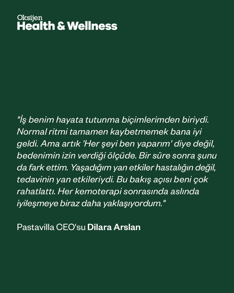 GazeteOksijen's tweet photo. 35 yaşında rutin bir kontrolde meme kanseri olduğunu öğrendi. Dilara Arslan, ameliyat, 16 kemoterapi ve radyoterapi sürecinde hem küçük oğlunun annesi hem de şirketinin yöneticisi olmaya devam etti.

Bugün yaşadıklarını kadınların erken tanı konusunda daha dikkatli olması için anlatıyor. Ancak “savaşçı” ve “çok güçlüsün” söylemlerine özellikle karşı çıkıyor. Sebebi çok net: “Aynı sonucu alamayan insana güçsüz mü diyeceğiz?”

Elif Ergu'nun (@ElifErguDemiral) Dilara Arslan ile röportajı Oksijen Health & Wellness gazetesinde.

https://t.co/CLG1TpLBqr