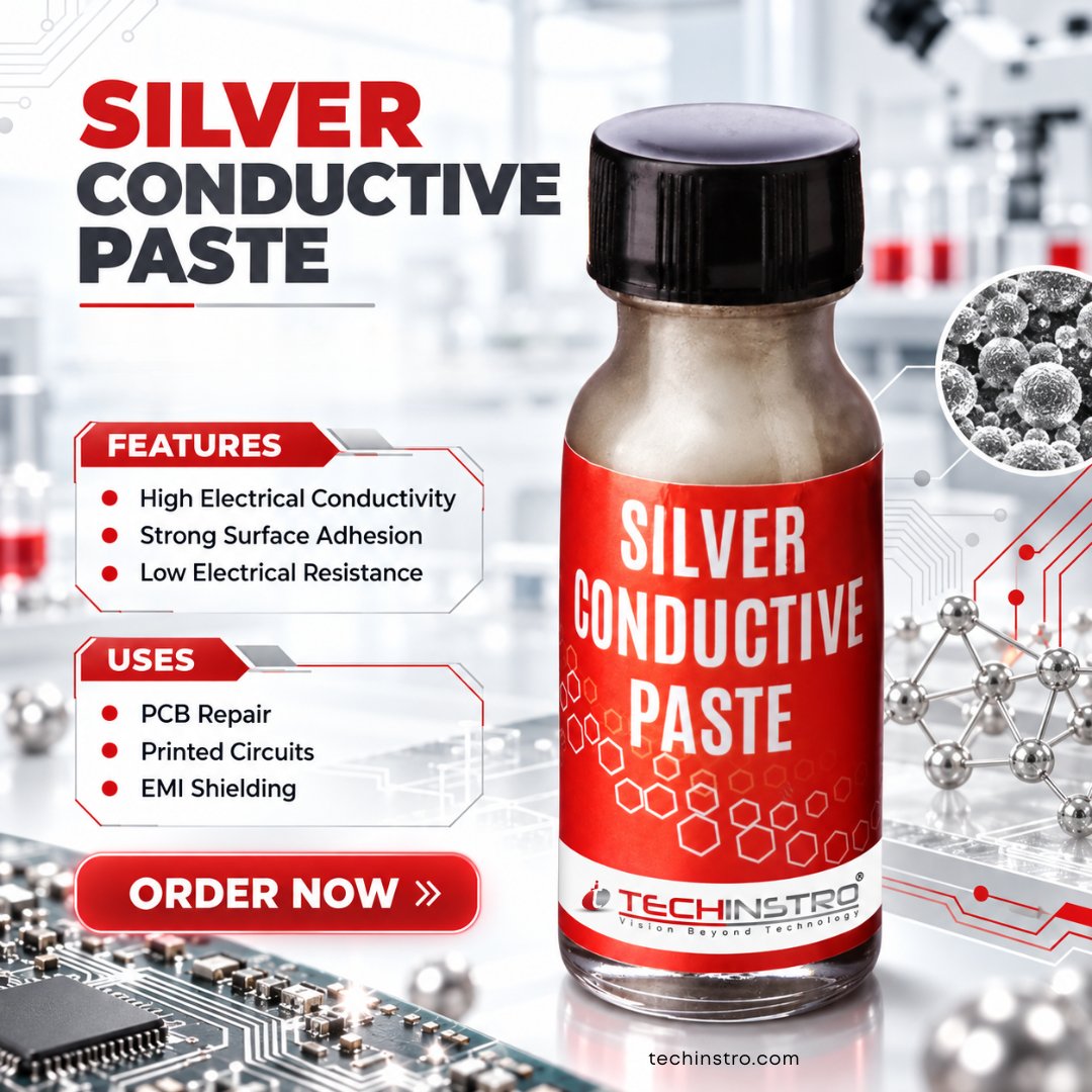 techinstro's tweet photo. Techinstro Silver Conductive Paste is engineered for high electrical conductivity, low resistance and strong surface adhesion.
Order now : https://t.co/V1cVFdvZiq
#SilverConductivePaste #SilverPaste #ConductivePaste #ConductiveMaterials #PrintedElectronics https://t.co/LBrG97J6KA