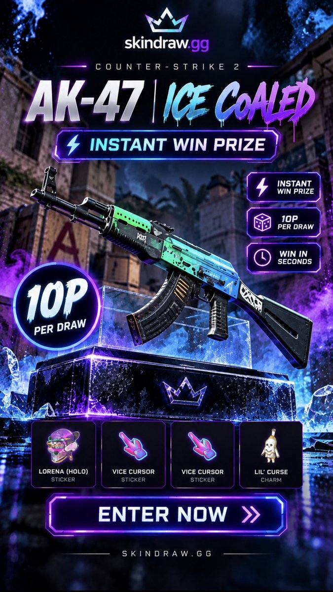 KIIZzzzz_'s tweet photo. ONE FREE ENTRY PER PERSON THEN 10p 
PER ENTRY INSTANT WIN! https://t.co/naPCWVf9v7 

#csgo #CS2 #CounterStrike #CounterStrike2 #Gaming #Esports #FPS #Valve #Steam #GamingCommunity #CS2Community #CounterStrikeCommunity #CS2Clips #CSGOClips #GamingClips #EsportsGaming #FPSGaming https://t.co/p42PpbcuNj