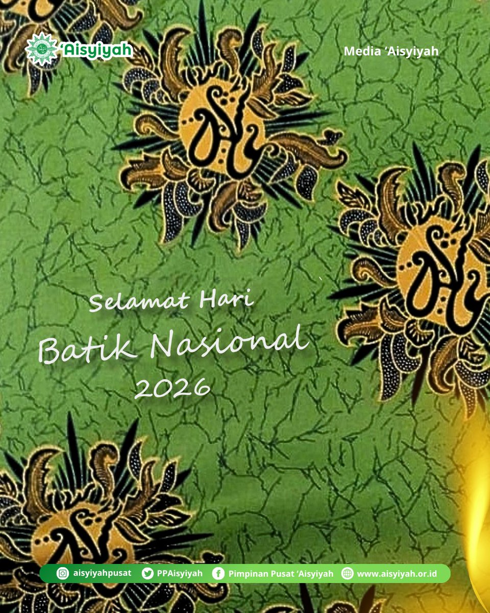 PPAisyiyah's tweet photo. Tahukah kamu? Batik dalam seragam nasional ‘Aisyiyah seperti sekarang, ada Muktamar ‘Aisyiyah 1990, di Yogyakarta, seragam ‘Aisyiyah tersebut untuk pertama kalinya resmi dipakai.

Selamat Hari Batik Nasional!
#haribatik #seragambatik https://t.co/MQNJ1fFyiv