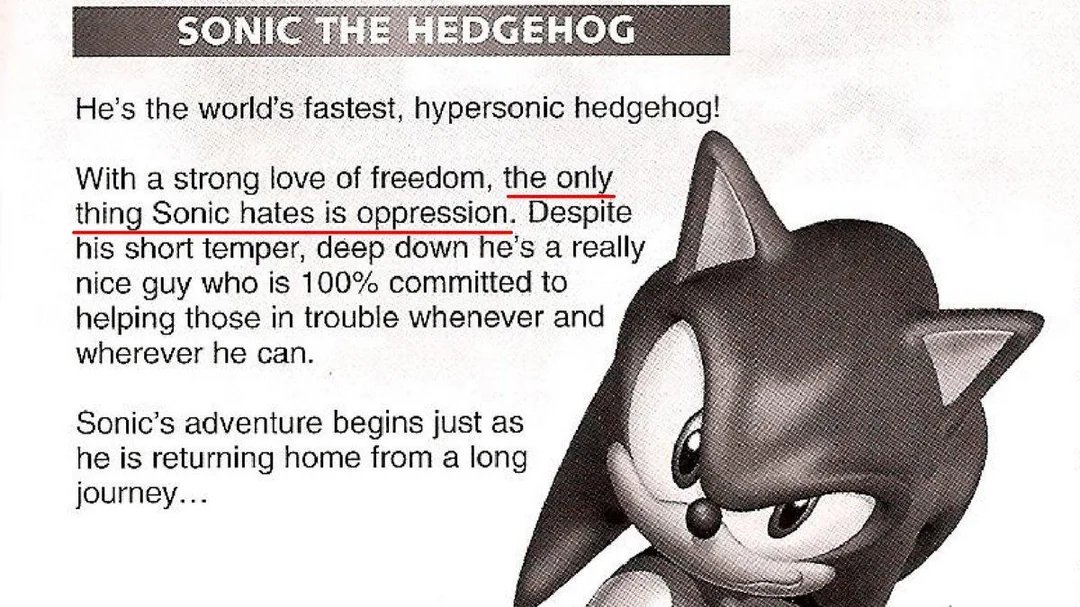 sadvac22's tweet photo. @Archon0fAmerica @fckingarchitec7 He's not wrong though?

If Sonic hates oppression and Nazis are quite literally built upon it, don't you think that Sonic therefore would hate Nazis? https://t.co/LC9RX5qMBf