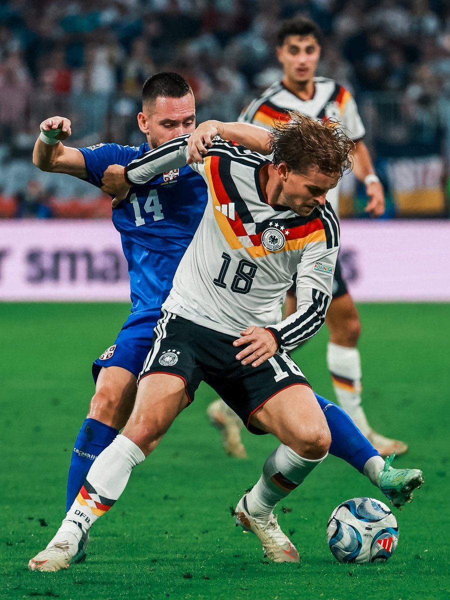 VfB_int's tweet photo. 🇩🇪 GERMANY 2-0 SERBIA 🇷🇸

Maximilian #Mittelstädt was named in the starting XI, played the full 90 minutes, and provided an assist.

Proud of you, Max! 👏

#VfB | #NationsLeague https://t.co/CJX0SgMCiN