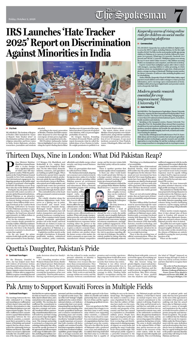 newspakisb's tweet photo. Daily The Spokesman 02 October 2026 https://t.co/1snKWDrQdD