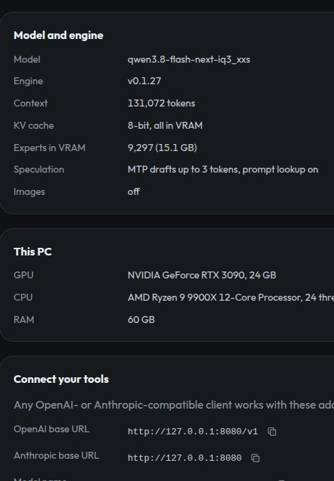 ItsmeAjayKV's tweet photo. 8〜24GB VRAMを使っているみなさん、Strataはもう試しましたか？どうですか？

僕はもうQwen3.8-Flash-Nextではllama.cppを使わないかもしれません。

Strataではdecode speedが2〜4倍、prefillはさらに速くなっています��

本当にすごいです！ https://t.co/8XU3CmIQE0