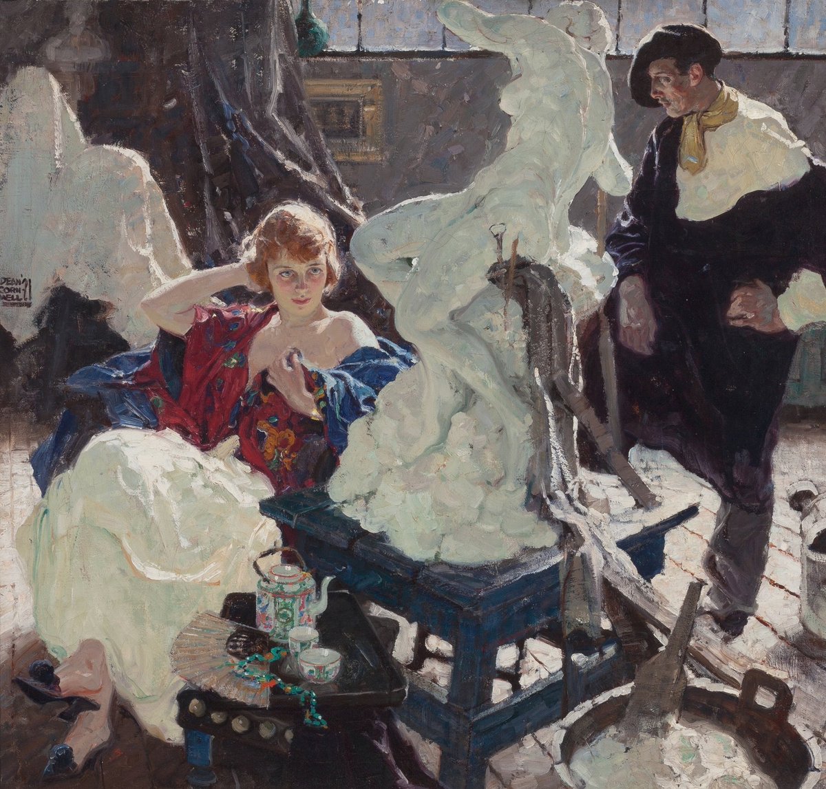 Melpomnes's tweet photo. The Artist and His Model
By Dean Cornwell https://t.co/CEDNqQOYWg